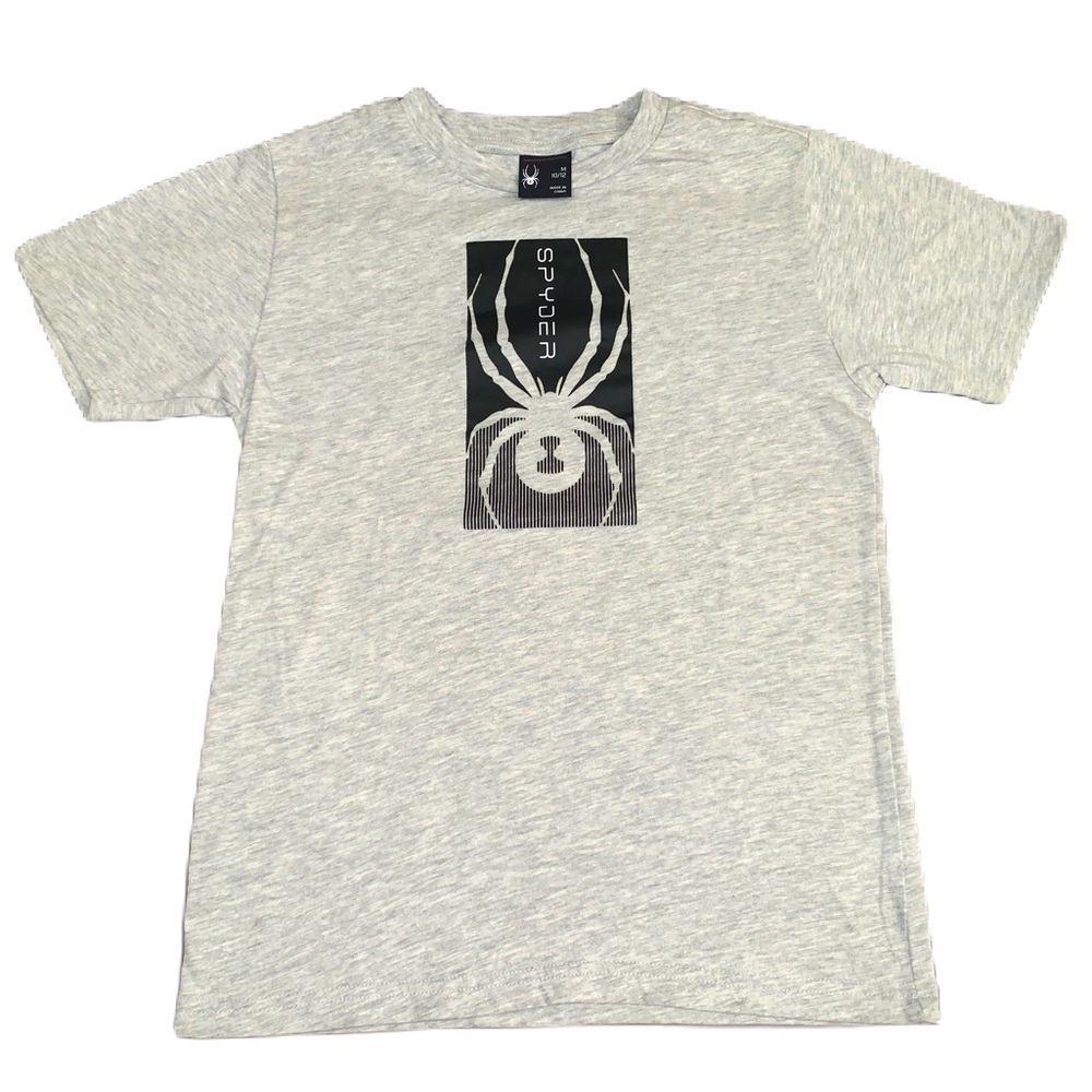 Spyder T-Shirt Boys Size M (10-12) Gray Ski Snowboard Sports
